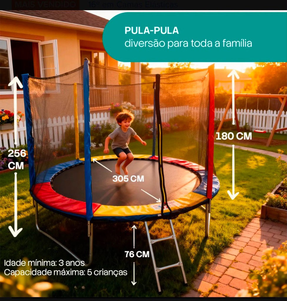 Cama Elástica 3,05m para festa infantil — BrinkaBru